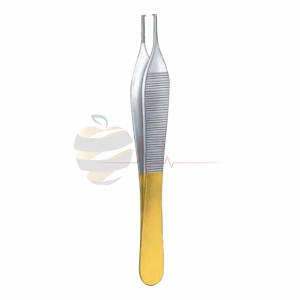 TC Micro Adson Tweezer (12cm, Gold-Plated End)