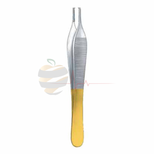 TC Brown Adson Tweezer (12cm, Gold-Plated End)