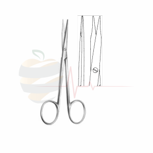 Straight Micro Operating Scissors 11 cm / 4 3/8"