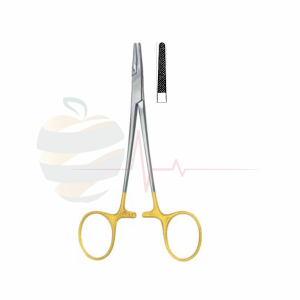 Halsey Needle Holder – Mini Profile, TC Gold 13 cm / 5 1/8"